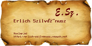 Erlich Szilvánusz névjegykártya